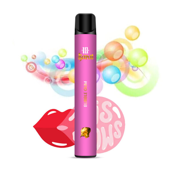 18 Karat - Bubble Gum - E-Shisha - ohne Nikotin - 800 Z&uuml;ge