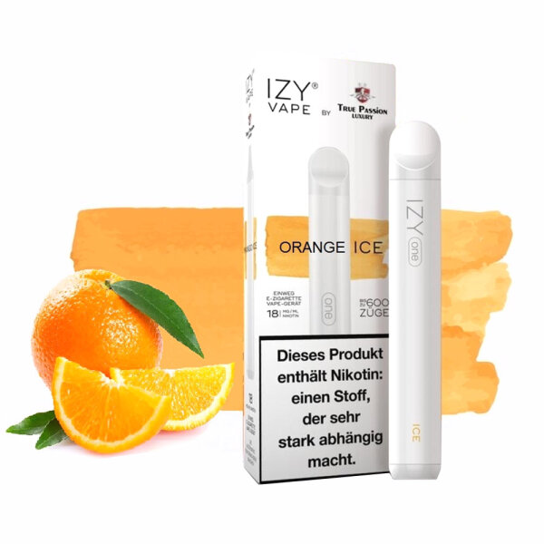 Izy Vape by True Passion - Orange Ice - Einweg E-Shisha mit Nikotin - 600 Z&uuml;ge