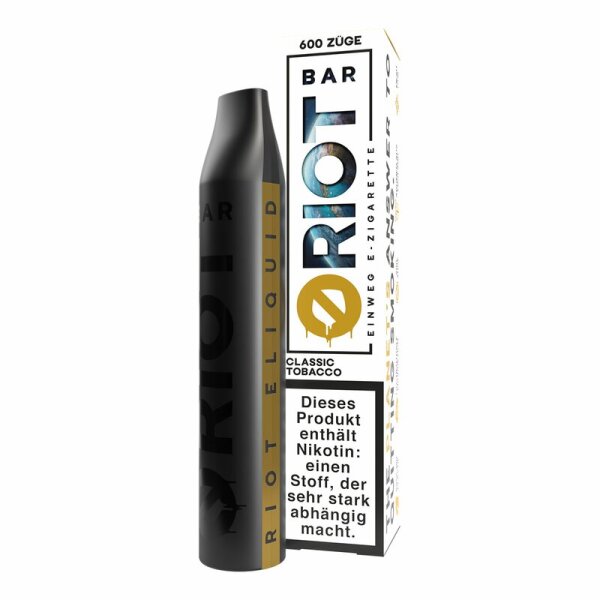 RIOT BAR 600 - Einweg E-Shisha E-Zigarette - Classic Tobacco