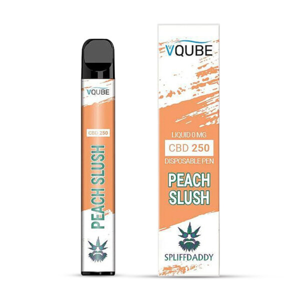 VQUBE Spliffdaddy CBD - Einweg E-Shisha E-Zigarette ohne Nikotin - Peach Slush