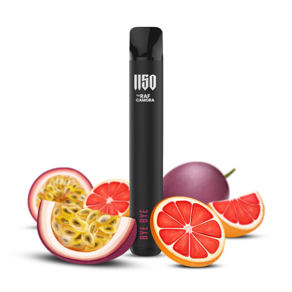 1150 Vape by Raf Camora - Einweg E-Shisha E-Zigarette Vape mit Nikotin - BYE BYE - Passion Grapefruit