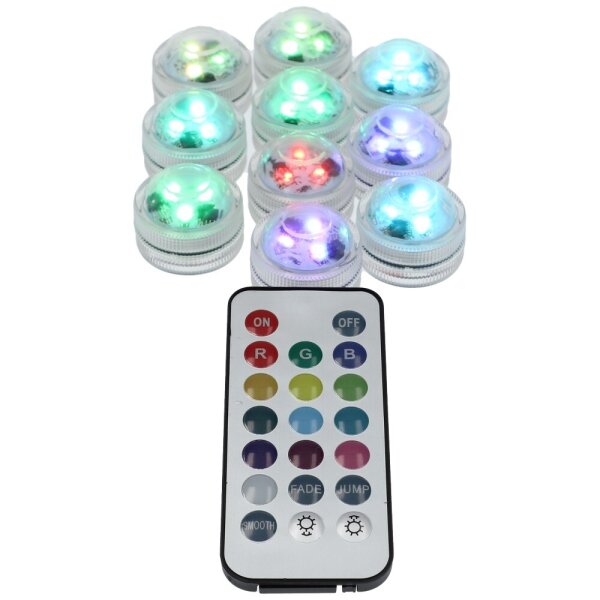 AO Hookah - ECLIPSE LED-Mini Color - 10er Pack mit Fernbedienung