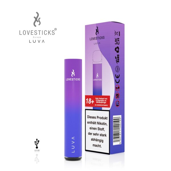Lovesticks LUVA POD - Einweg E-Shisha mit Nikotin - Purple Basisgerät