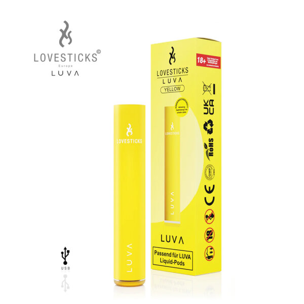 Lovesticks LUVA POD - Einweg E-Shisha mit Nikotin - Yellow Basisgerät
