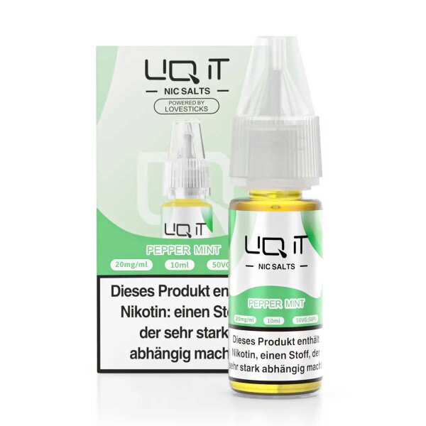 Lovesticks LIQ IT 10ml - Liquid E-Zigarette Vape Einweg Shisha - Pepper Mint - 20mg/ml