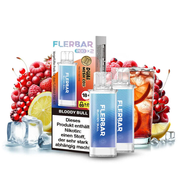 Flerbar Vape POD - Einweg Shisha E-Zigarette - Bloody Bull