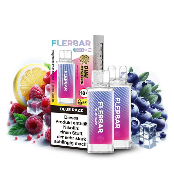 Flerbar Vape POD - Einweg Shisha E-Zigarette - Blue Razz