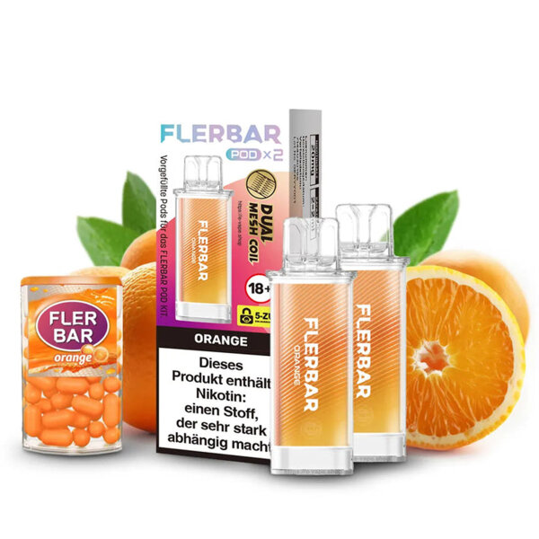 Flerbar Vape POD - Einweg Shisha E-Zigarette - Orange