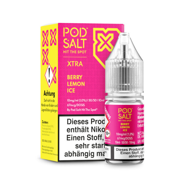 Pod Salt Xtra 10ml - Liquid E-Zigarette Vape Einweg Shisha - Berry Lemon Ice - 20mg/ml