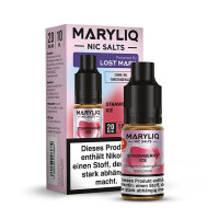 Lost Mary Maryliq 10ml - Liquid E-Zigarette Vape Einweg Shisha - Strawberry Ice - 20mg/ml