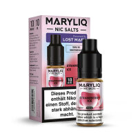 Lost Mary Maryliq 10ml - Liquid E-Zigarette Vape Einweg Shisha - Strawberry Ice - 10mg/ml