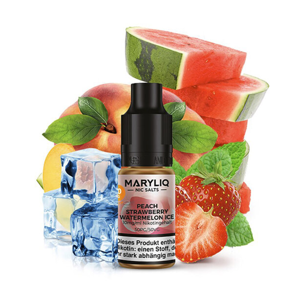 Lost Mary Maryliq 10ml - Liquid E-Zigarette Vape Einweg Shisha - Peach Strawberry Watermelon Ice - 10mg/ml