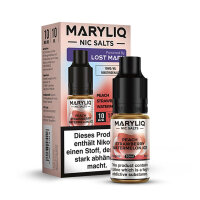 Lost Mary Maryliq 10ml - Liquid E-Zigarette Vape Einweg Shisha - Peach Strawberry Watermelon Ice - 10mg/ml