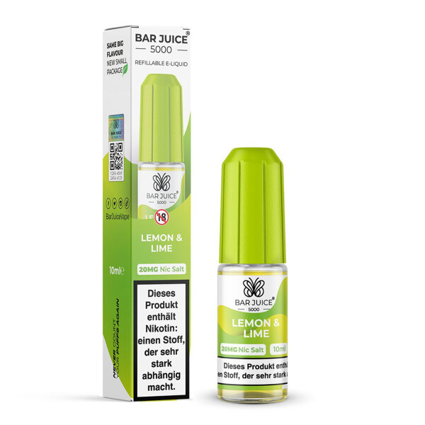 Bar Juice 5000 - Liquid E-Zigarette Vape Einweg Shisha 10ml - Lemon &amp; Lime 20mg