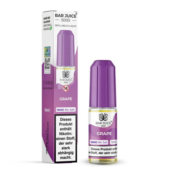 Bar Juice 5000 - Liquid E-Zigarette Vape Einweg Shisha 10ml - Grape 10mg