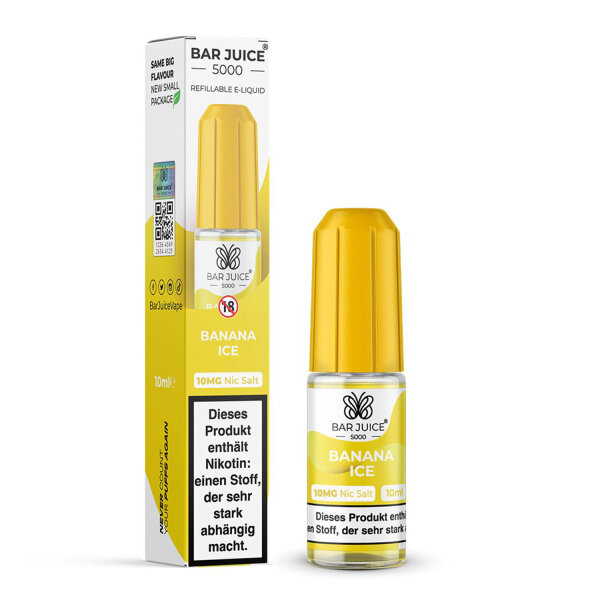 Bar Juice 5000 - Liquid E-Zigarette Vape Einweg Shisha 10ml - Banana Ice 10mg