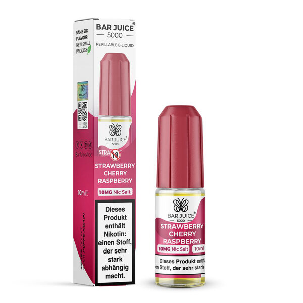 Bar Juice 5000 - Liquid E-Zigarette Vape Einweg Shisha 10ml - Strawberry Cherry Raspberry 10mg