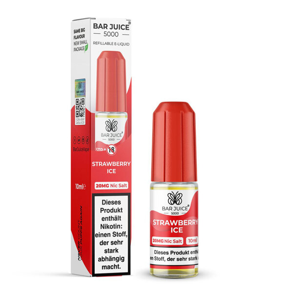 Bar Juice 5000 - Liquid E-Zigarette Vape Einweg Shisha 10ml - Strawberry Ice 20mg