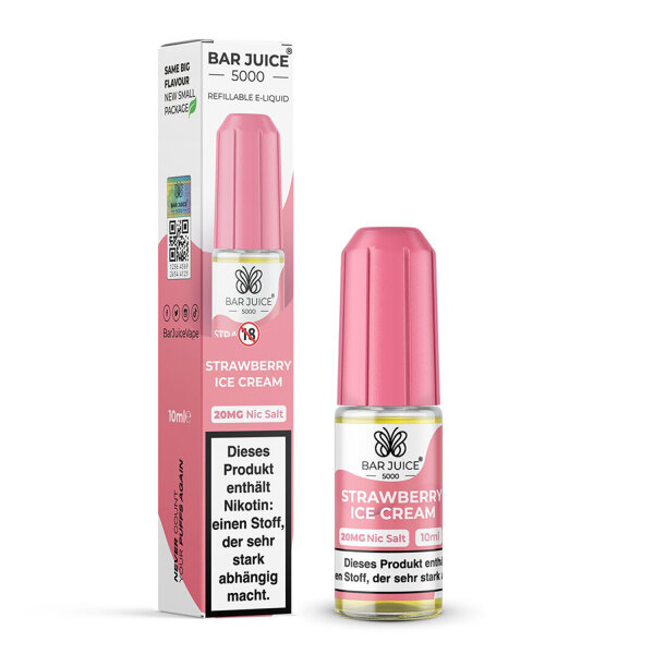 Bar Juice 5000 - Liquid E-Zigarette Vape Einweg Shisha 10ml - Strawberry Ice Cream 20mg