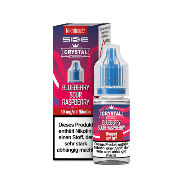 SKE Crystal 10ml - Liquid E-Zigarette Vape Einweg Shisha - Blueberry Sour Raspberry - 10mg/ml