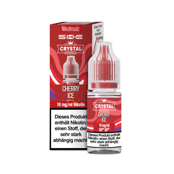 SKE Crystal 10ml - Liquid E-Zigarette Vape Einweg Shisha - Cherry Ice - 10mg/ml